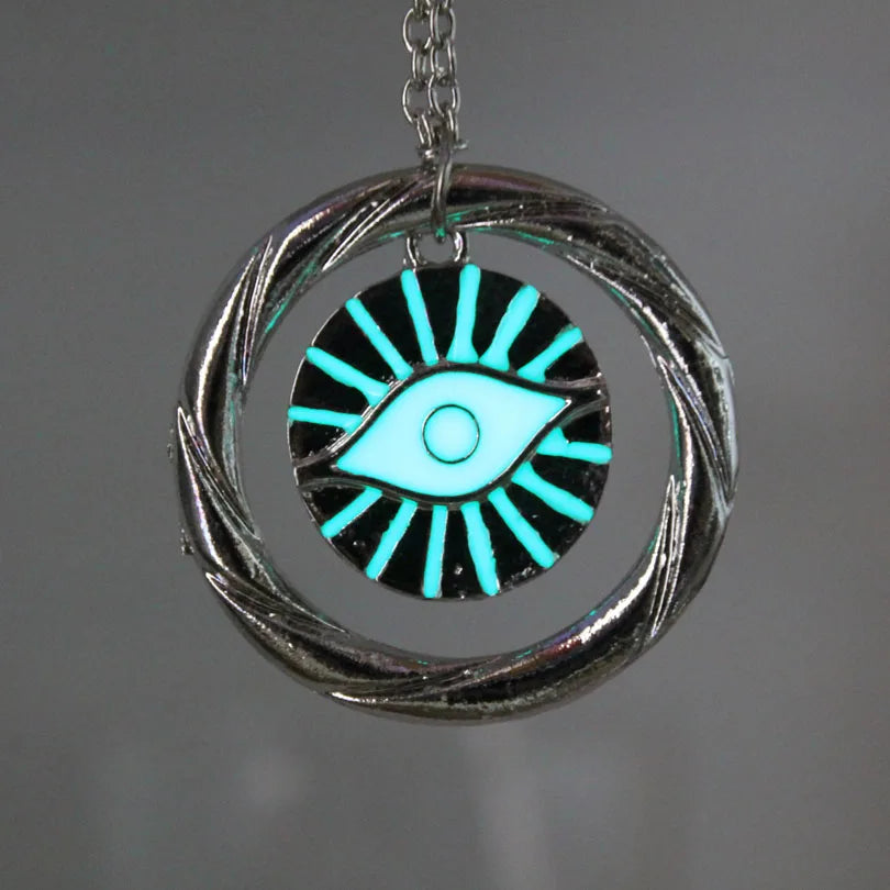 Eye Of Providence Necklace - Glowing Eye Stainless Steel - Bricks Masons