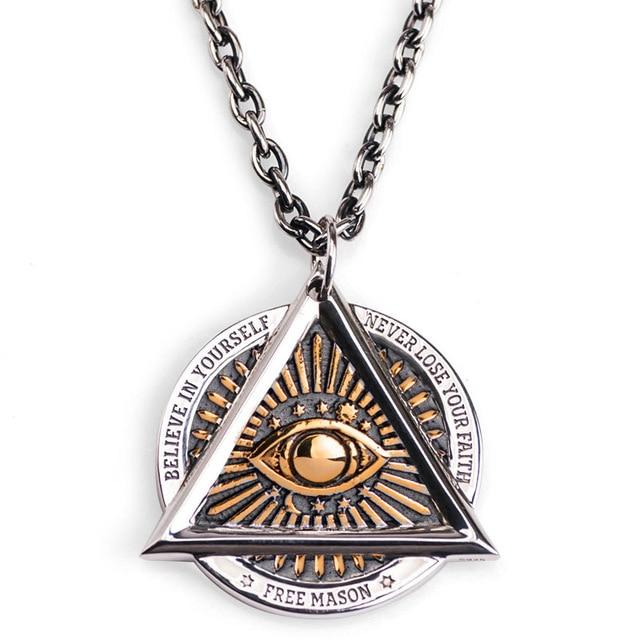 Eye Of Providence Necklace - Stainless Steel - Bricks Masons