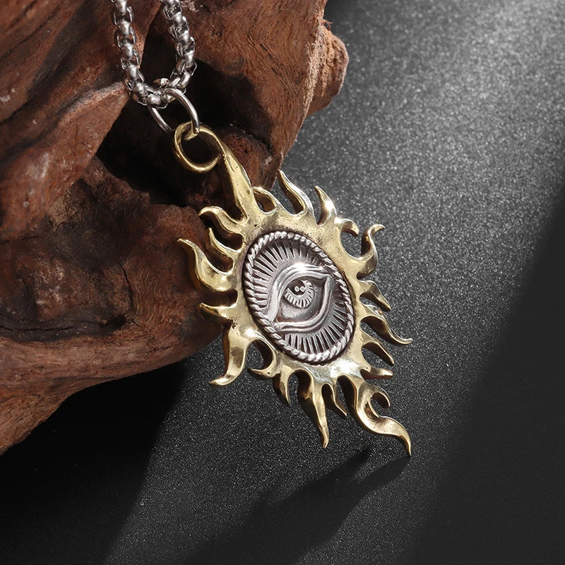 Eye of Providence Necklace - Zinc Alloy Silver & Bronze - Bricks Masons