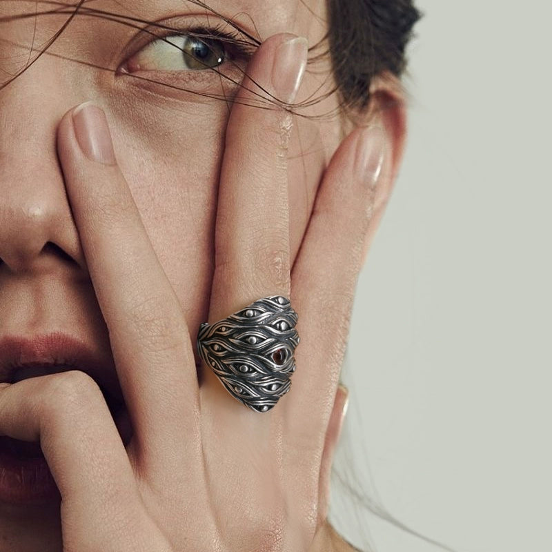 Eye Of Providence Ring - Adjustable 925 Sterling Silver - Bricks Masons
