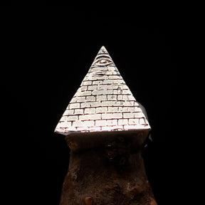 Eye Of Providence Ring - Silver All Seeing Eye Pyramid Sterling - Bricks Masons