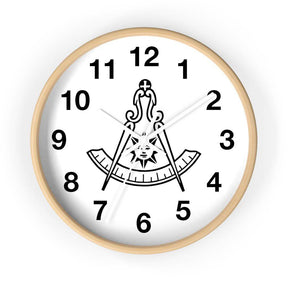 Past Master Blue Lodge California Regulation Clock - Wooden Frame