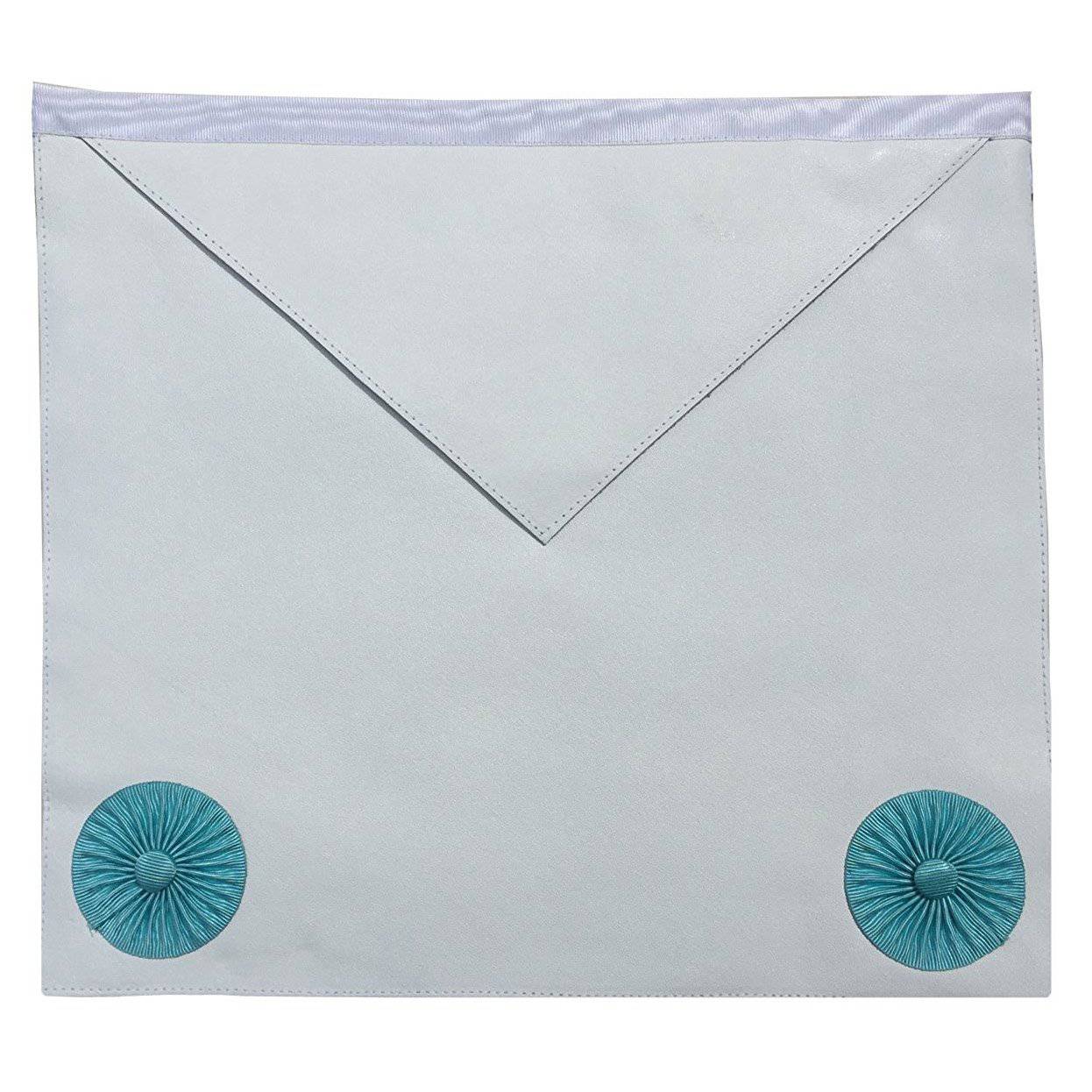 Fellowcraft Blue Lodge Apron - White with Rosettes - Bricks Masons