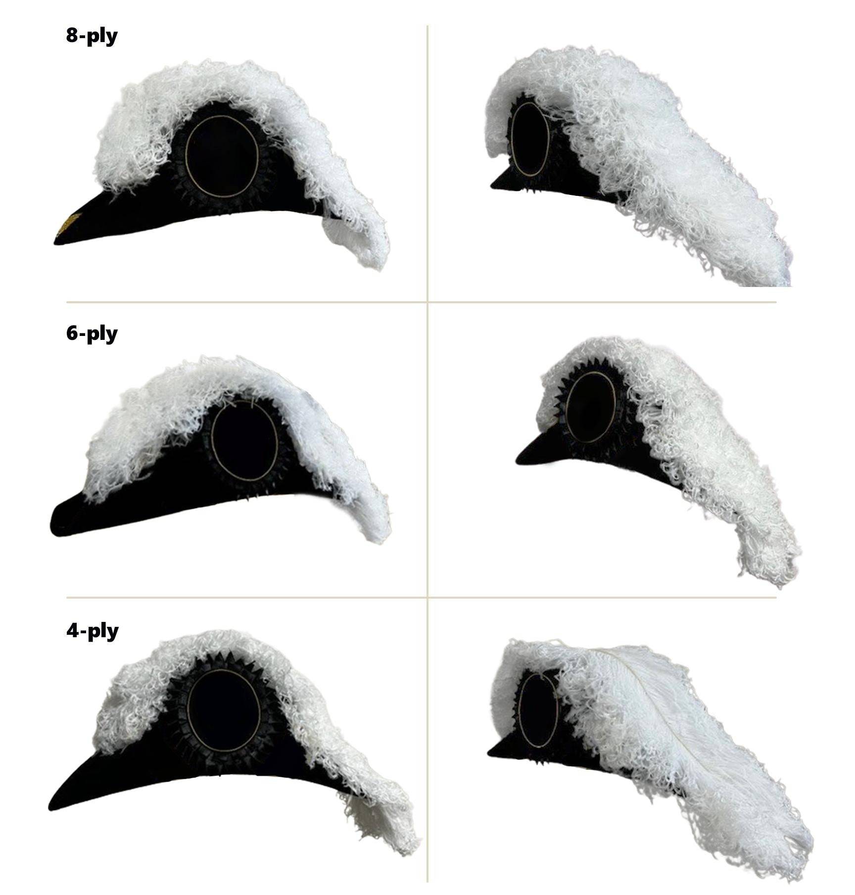 Grand Commander Knights Templar Chapeau - All White Plumes - Bricks Masons