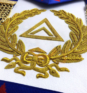 Grand Officers English Royal Arch Apron - Red & Blue - Bricks Masons