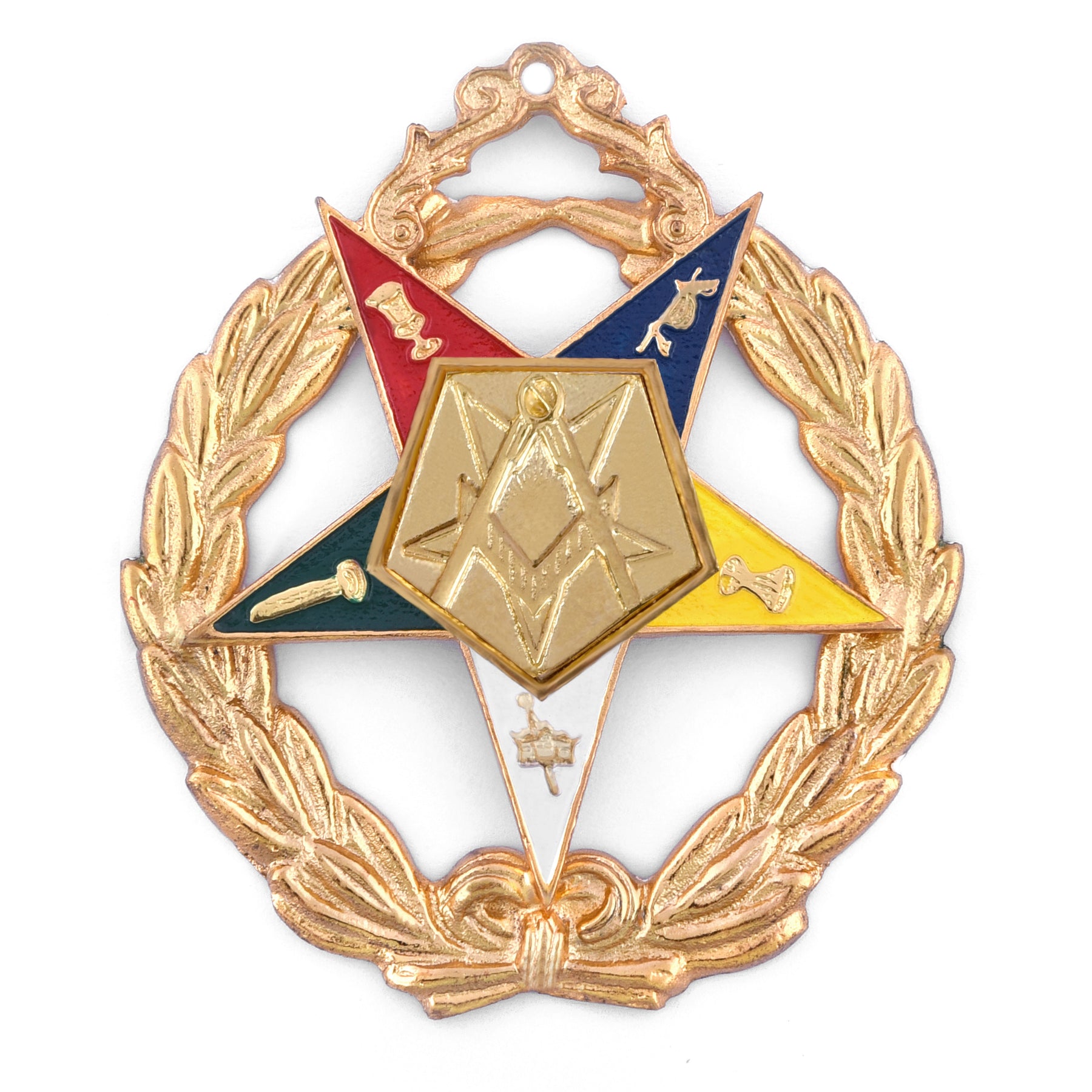 Grand Worthy Patron OES Officer Collar Jewel - Gold Plated - Bricks Masons
