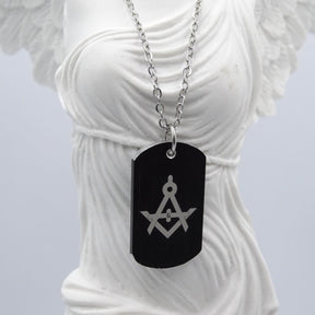 Master Mason Blue Lodge Necklace - Black Anodized Aluminium - Bricks Masons