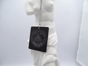 Grand Master Blue Lodge Necklace - Black With Stailness Steel Chain - Bricks Masons