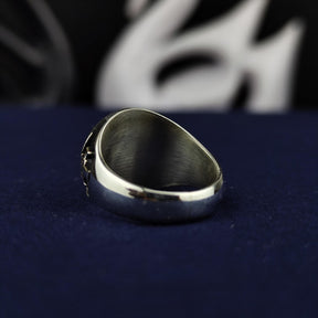 18th Degree Rose Croix Scottish Rite Ring - Blooming Rose & Latin Motto - Bricks Masons