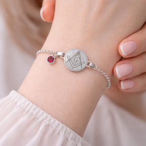 Master Mason Blue Lodge Bracelet - Various Materials & Birthstones - Bricks Masons