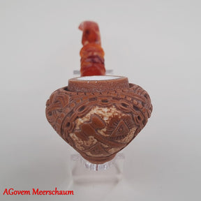 Master Mason Blue Lodge Meerschaum Pipe - Handmade with  Fitted Case & Tamper - Bricks Masons