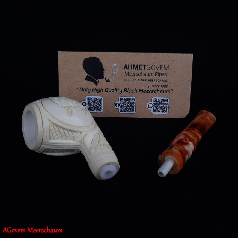 Eye Of Providence Meerschaum Pipe - Handmade With Fitted Velvet Case - Bricks Masons