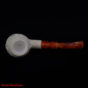 Master Mason Blue Lodge Meerschaum Pipe - Handmade With Square & Compass - Bricks Masons