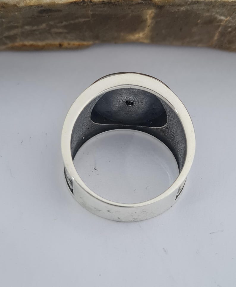 Master Mason Blue Lodge Ring - Compass & Square, Black Onyx - Bricks Masons