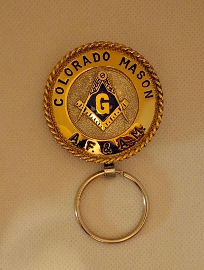 Master Mason Blue Lodge Keychain - Handcrafted Colorado Mason Square & Compass G - Bricks Masons
