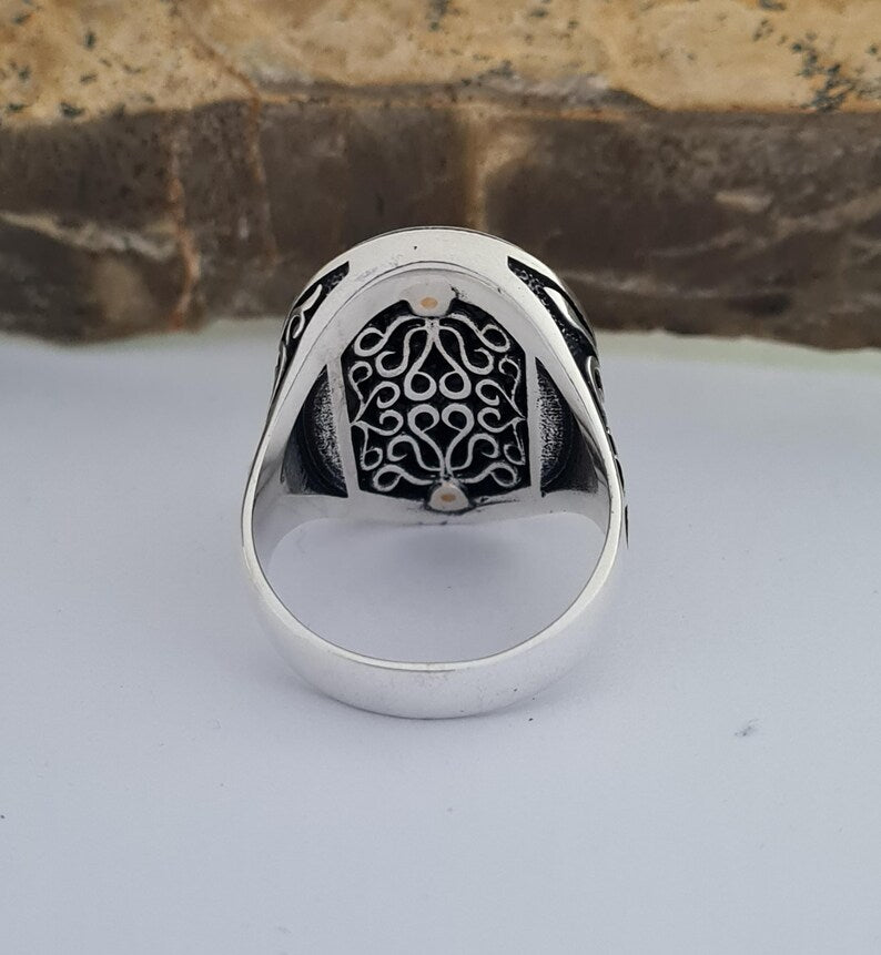Master Mason Blue Lodge Ring - Sterling Silver Onyx - Bricks Masons