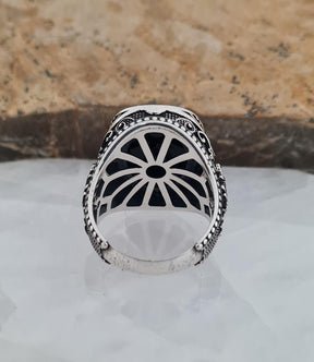 Master Mason Blue Lodge Ring - Sterling Silver Black Onyx - Bricks Masons