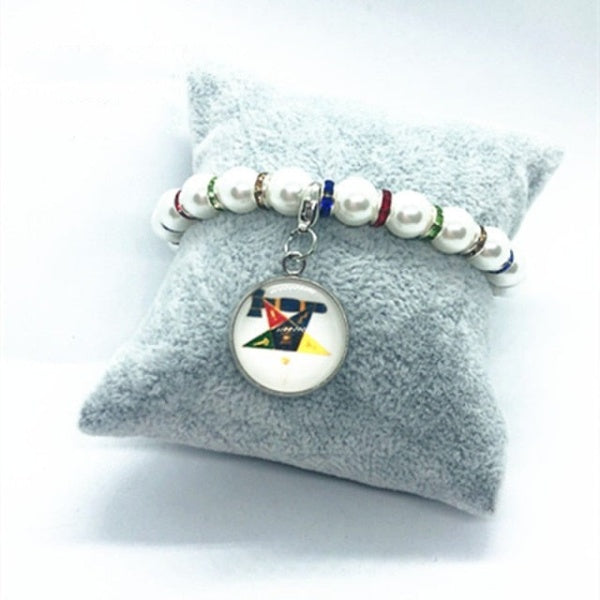 OES Bracelet - Round Stone Beaded - Bricks Masons