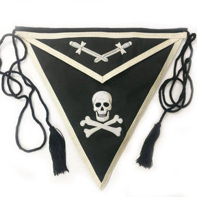 Knights Templar Apron - Silver Bullion Embroidery - Bricks Masons