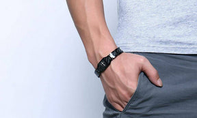 Knights Templar Bracelet - Carbon Fiber Magnetic (Black/Gold/Silver) - Bricks Masons