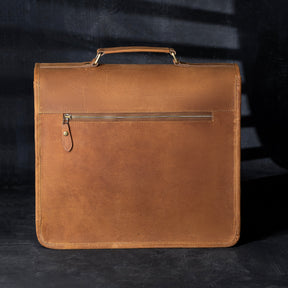 Knights Templar Commandery Briefcase - Genuine Cow Leather - Bricks Masons