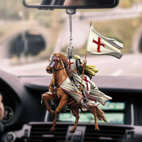 Knights Templar Car Pendant - Riding Horse - Bricks Masons