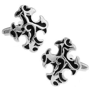Knights Templar Cufflink - Medieval Motif Cross - Bricks Masons