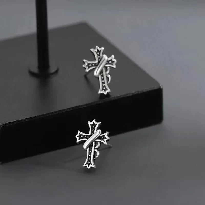 Knights Templar Earring - Cross Zinc Alloy - Bricks Masons