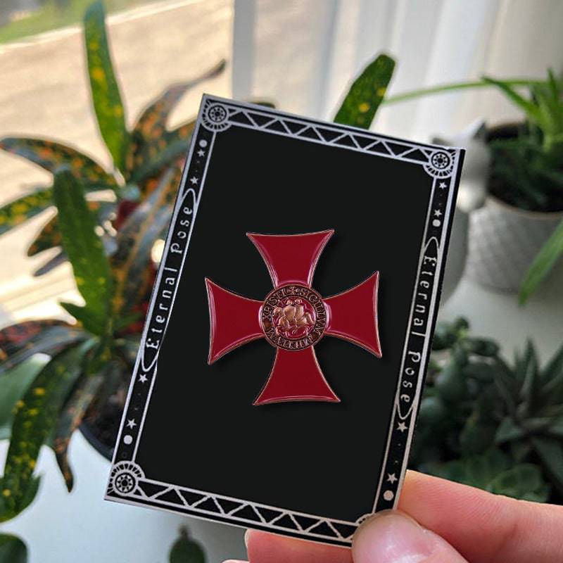 Knights Templar Lapel Pin - Red Cross Crusaders - Bricks Masons