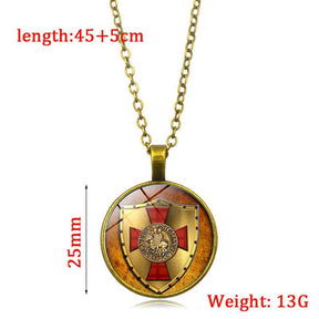 Knights Templar Necklace - Glass Cover Pendant - Bricks Masons