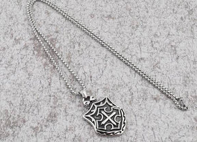 Knights Templar Necklace - Medieval Cross Shield - Bricks Masons