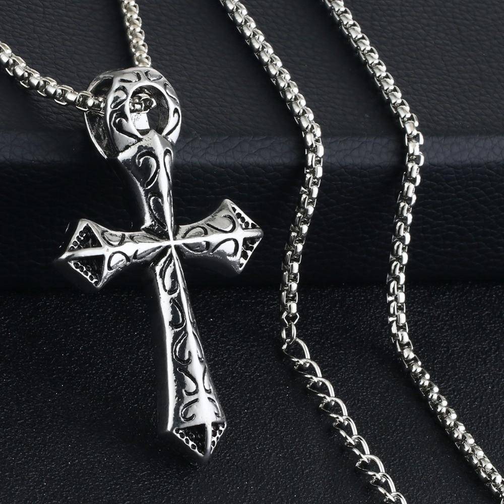 Knights Templar Necklace - Silver Metal With Chain - Bricks Masons