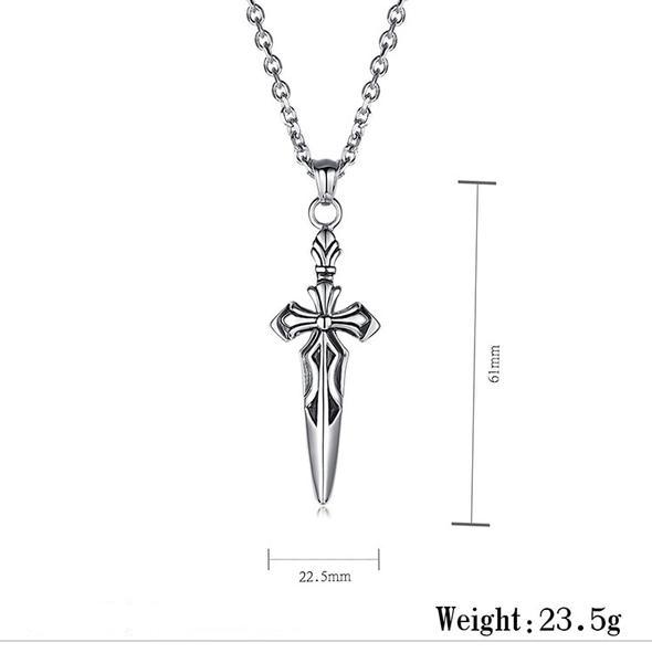 Knights Templar Necklace - Silver Titanium Steel - Bricks Masons