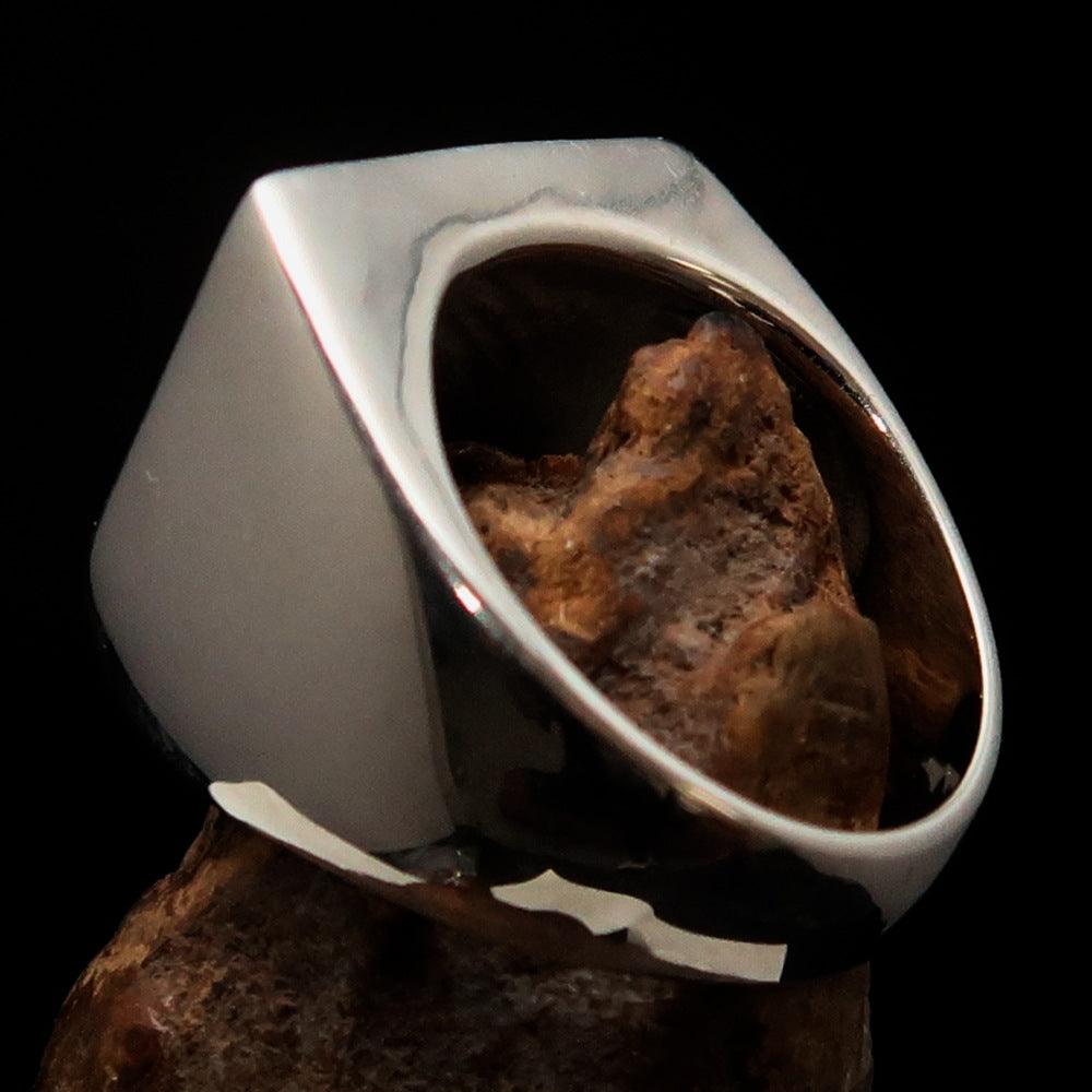 Knights Templar Ring - Black Fleur De Lis Sterling Silver - Bricks Masons