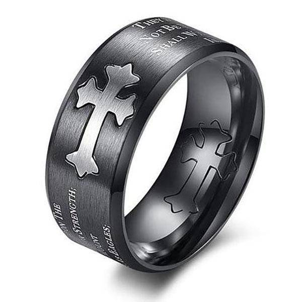 Knights Templar Ring - Black & Gold - Bricks Masons
