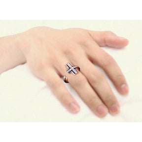 Knights Templar Ring - Cross 925 Sterling Silver Adjustable Ring - Bricks Masons