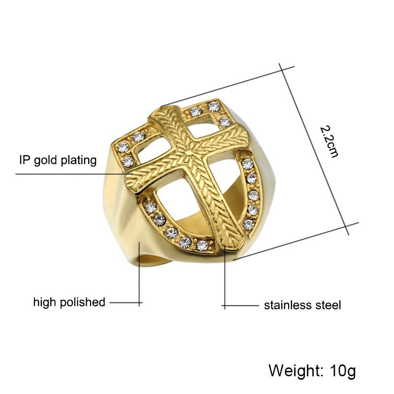 Knights Templar Ring - Golden Zirconia Armor - Bricks Masons