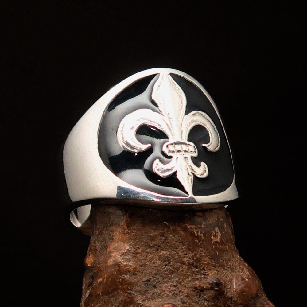 Knights Templar Ring - Knight Fleur De Lis Sterling Silver - Bricks Masons