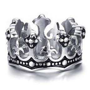 Knights Templar Ring - Royal Crown King Knight Fleur De Lis Cross Vintage - Bricks Masons