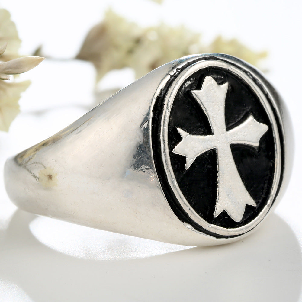 Knights Templar Commandery Ring - Silver Copper Plated - Bricks Masons