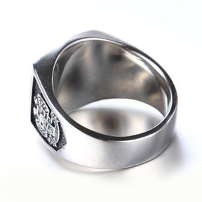 Knights Templar Ring - Stainless Steel Cross - Bricks Masons