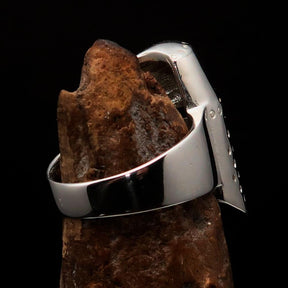 Knights Templar Ring - Sterling Silver Knight Helmet - Bricks Masons