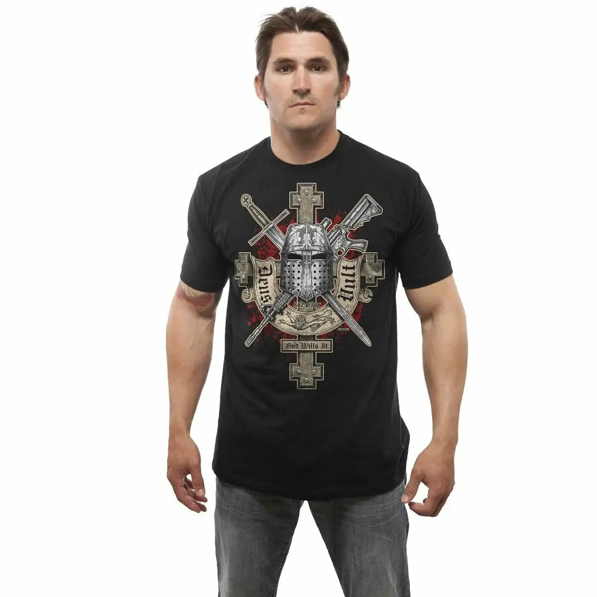 Knights Templar T-shirt - Deus-Vult (God Wills It) - Bricks Masons