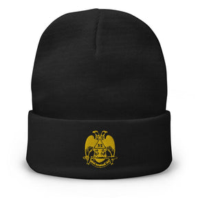 32nd Degree Scottish Rite Beanie - Wings Down Golden Embroidery