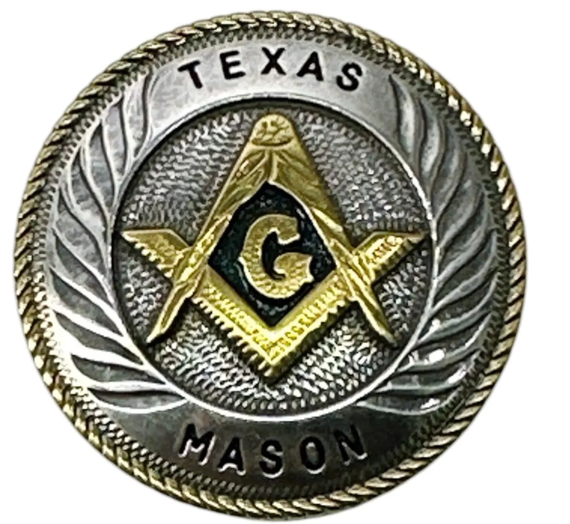 Master Mason Blue Lodge Concho - Texas Mason Square & Compass (1 3/4 Inches) - Bricks Masons