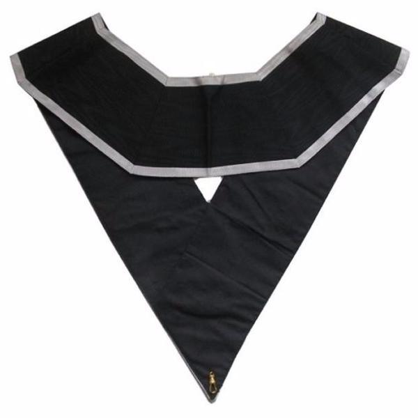 30th Degree Scottish Rite Collar - AKAES Black Moire with Grey Borders