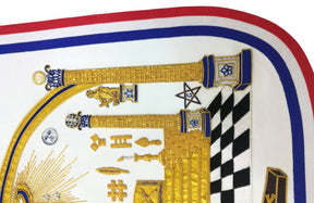 Master Mason Blue Lodge Apron - Hand Embroidered George Washington Masonic Apron - Bricks Masons