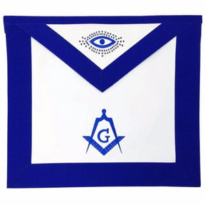 Master Mason Blue Lodge Apron - White & Royal Blue - Bricks Masons