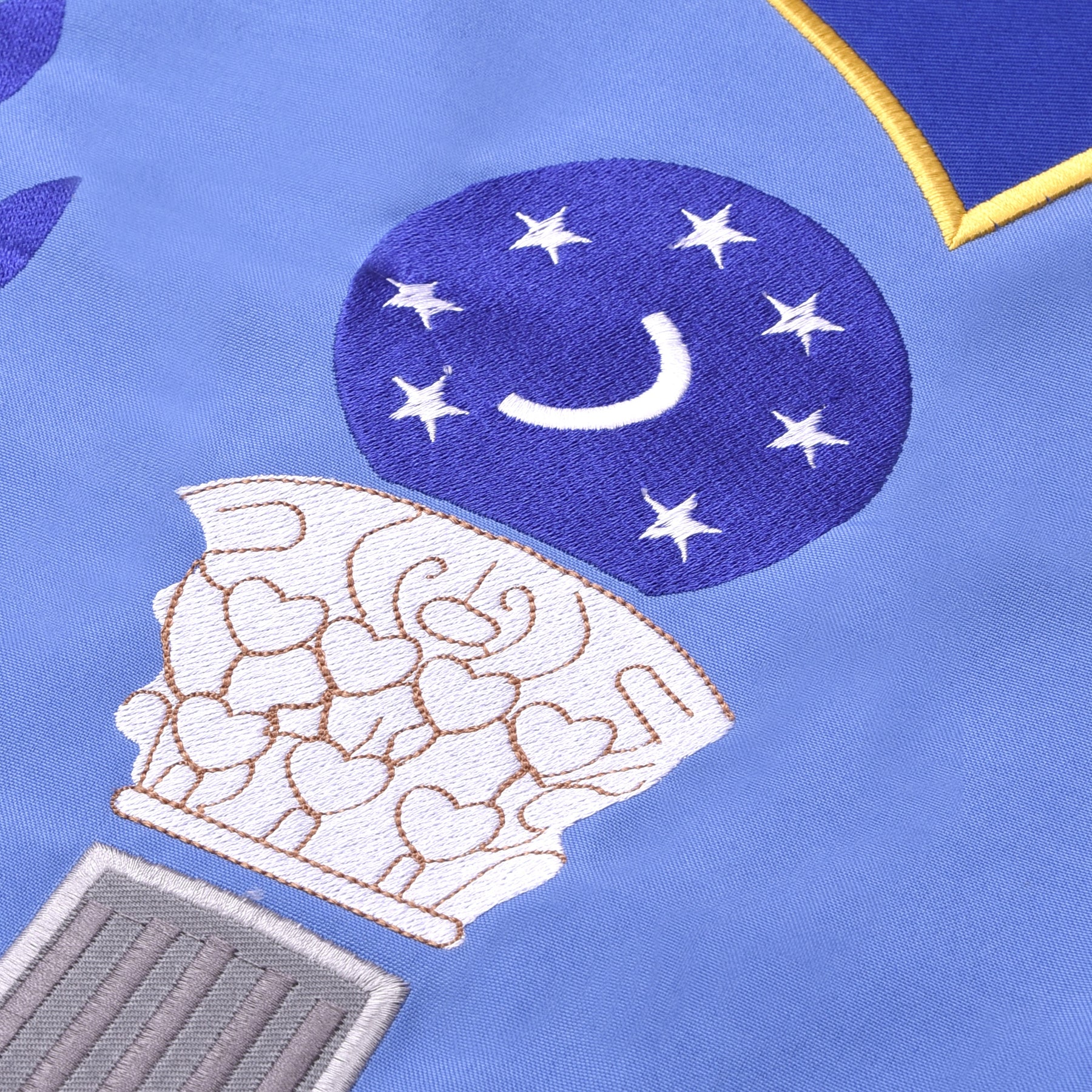 Master Mason Blue Lodge Banner - Blue Personalized Machine Embroidery - Bricks Masons