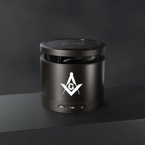 Master Mason Blue Lodge Bluetooth Speaker - Square & Compass G Black - Bricks Masons